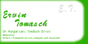 ervin tomasch business card